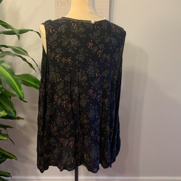 George Navy Blue Floral Cold Shoulder Top - Picture 4 of 8
